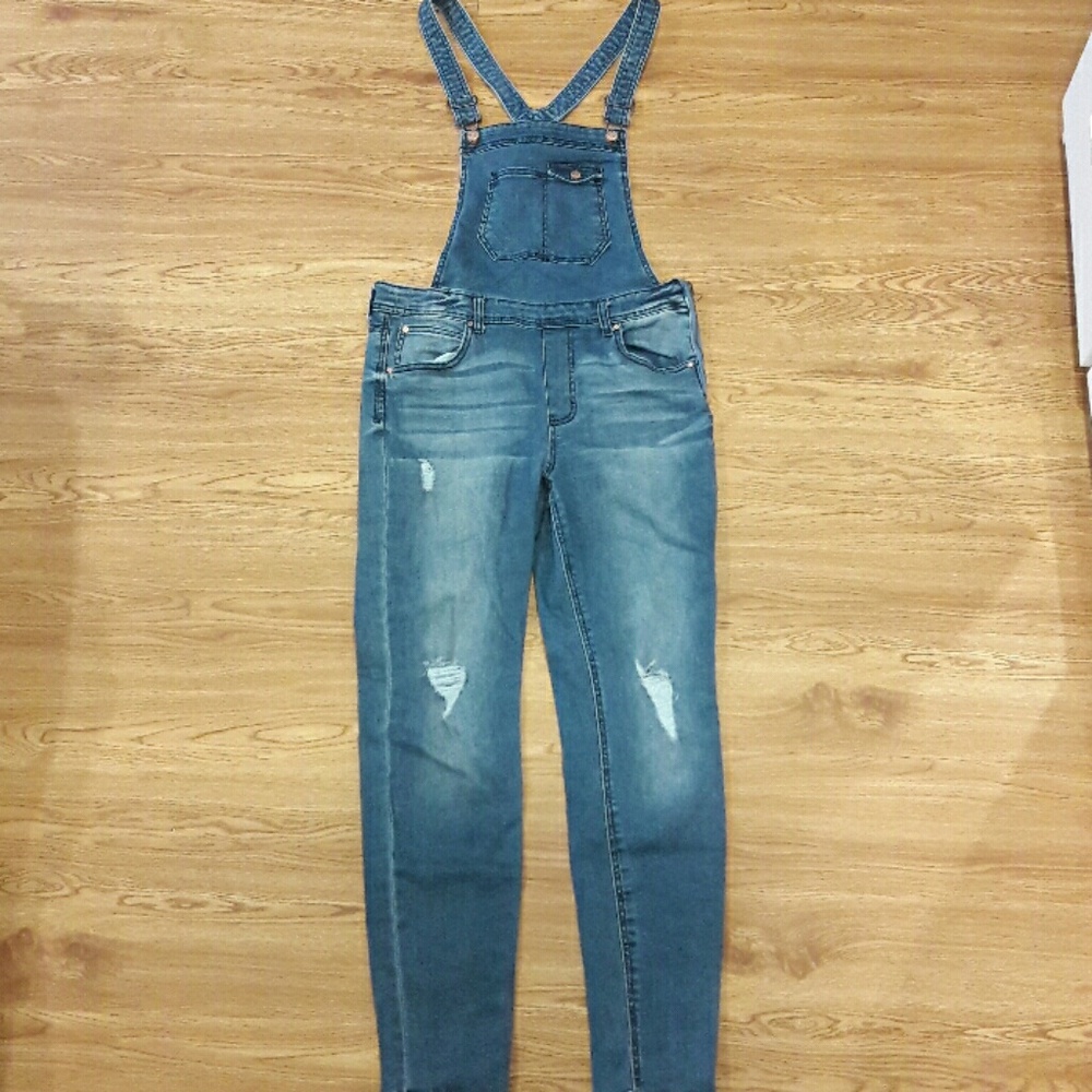 Denim Fitted Overalls
